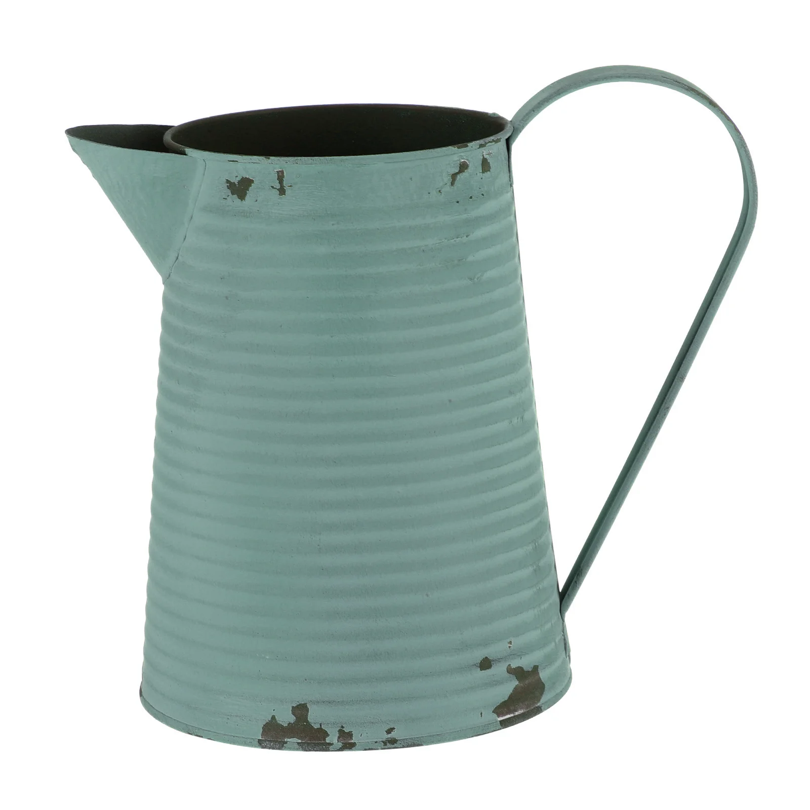 

Rustic Flower Vase Pitcher with Handle Iron Pot Desk Ornament