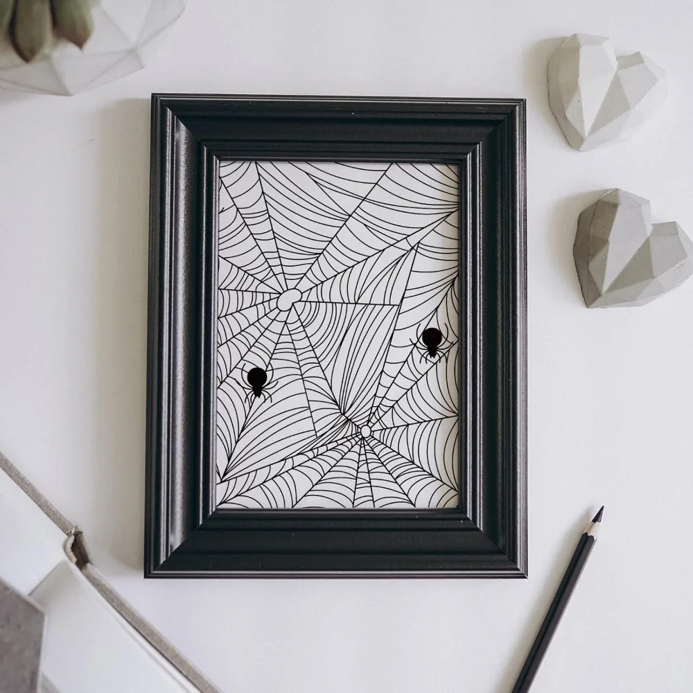 2 шт. 8 6x11 дюймов самоклеящиеся трафареты для шелкографии Хэллоуин паутина