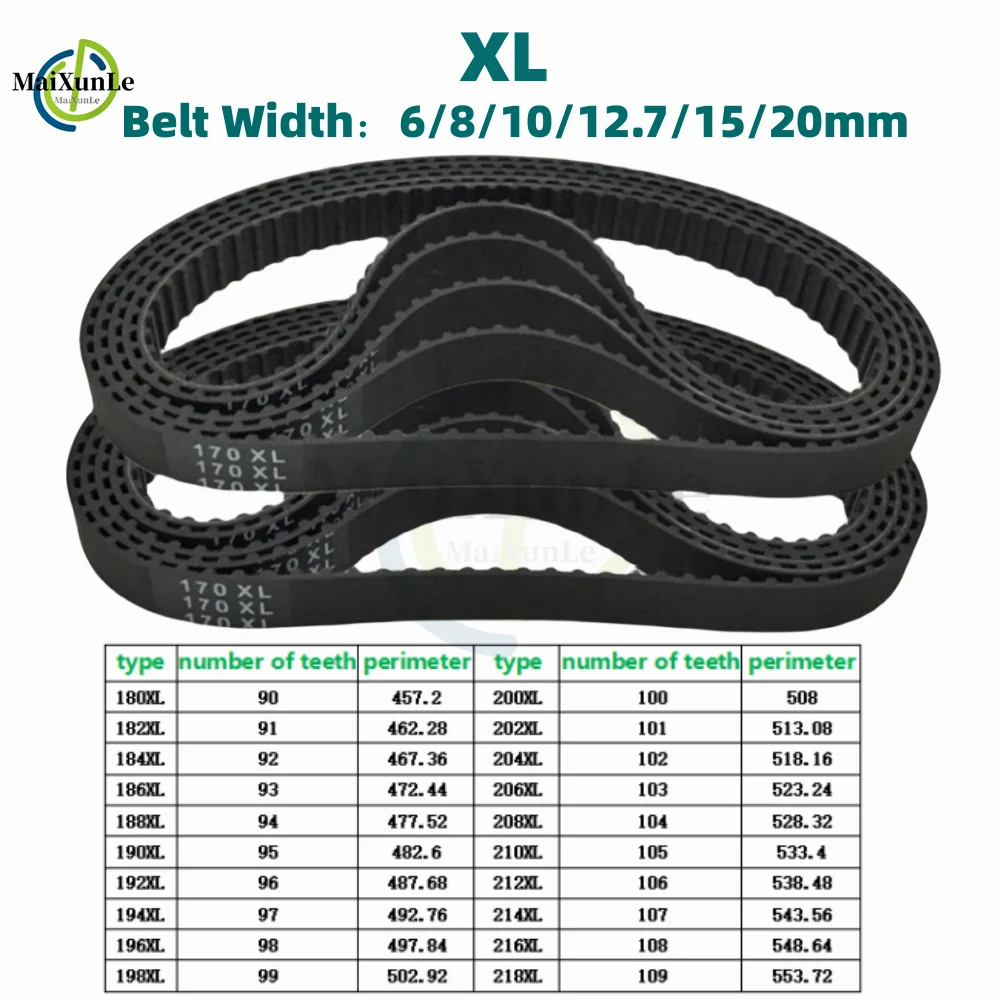 

Ремень ГРМ XL 180XL/182XL/184XL/186XL/188XL/190XL/192XL/194XL/ 196XL/198XL ~ 218XL, ширина резинового приводного ремня 6/8/10/12/15/20 мм