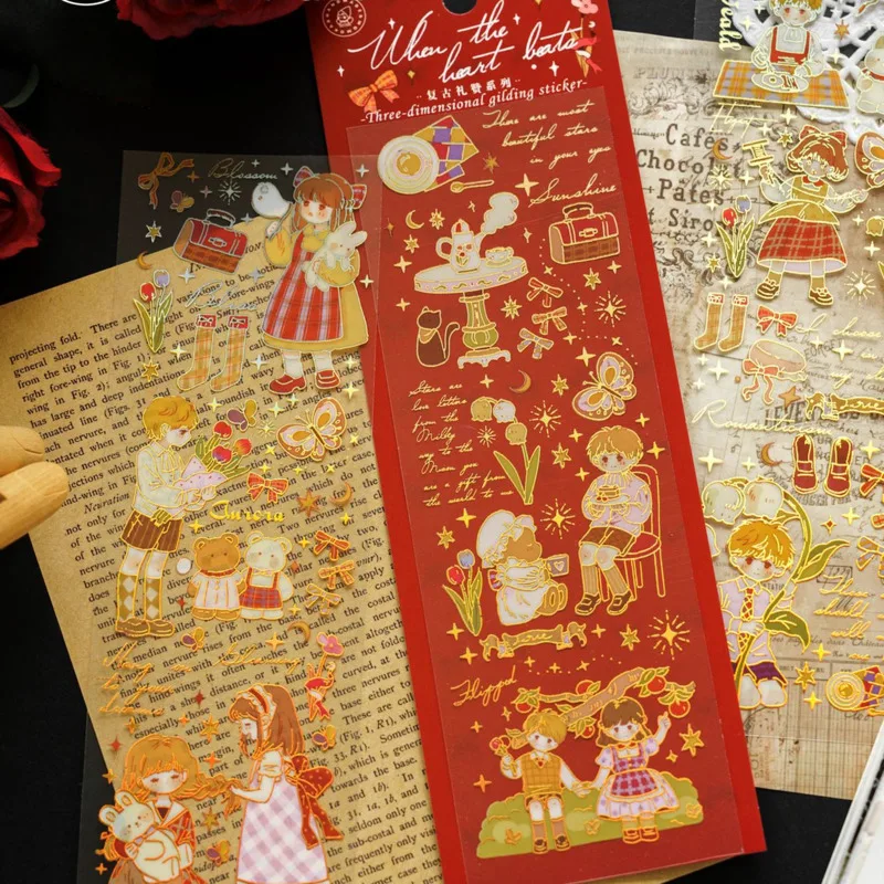 

3sheet Manual Material Decorative Sticker Diy Scrapbooking Notebook Plant Stationery Supplies Journal Hand Account Sticker