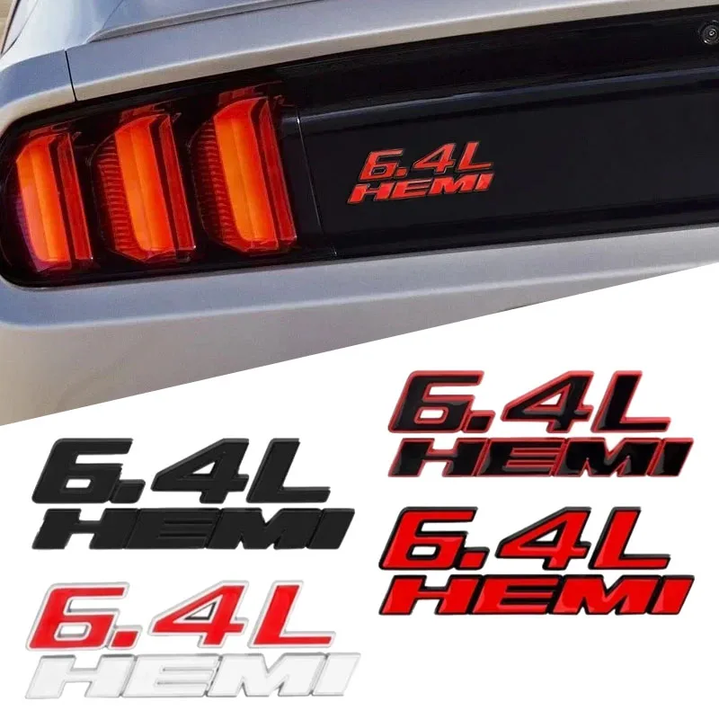Фото Металлическая эмблема-наклейка 6.4LHEMI для Dodge Challenger Charger Durango Ram 1500 2500 350, для боковых крыльев и задней двери пикапов №2