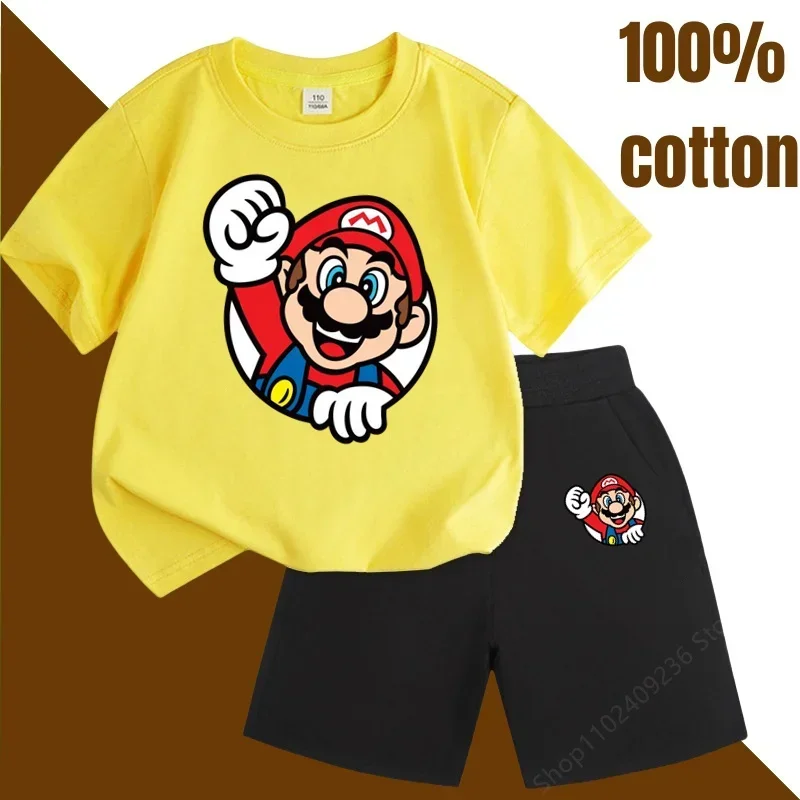 MINISO хлопковая футболка детская голубая