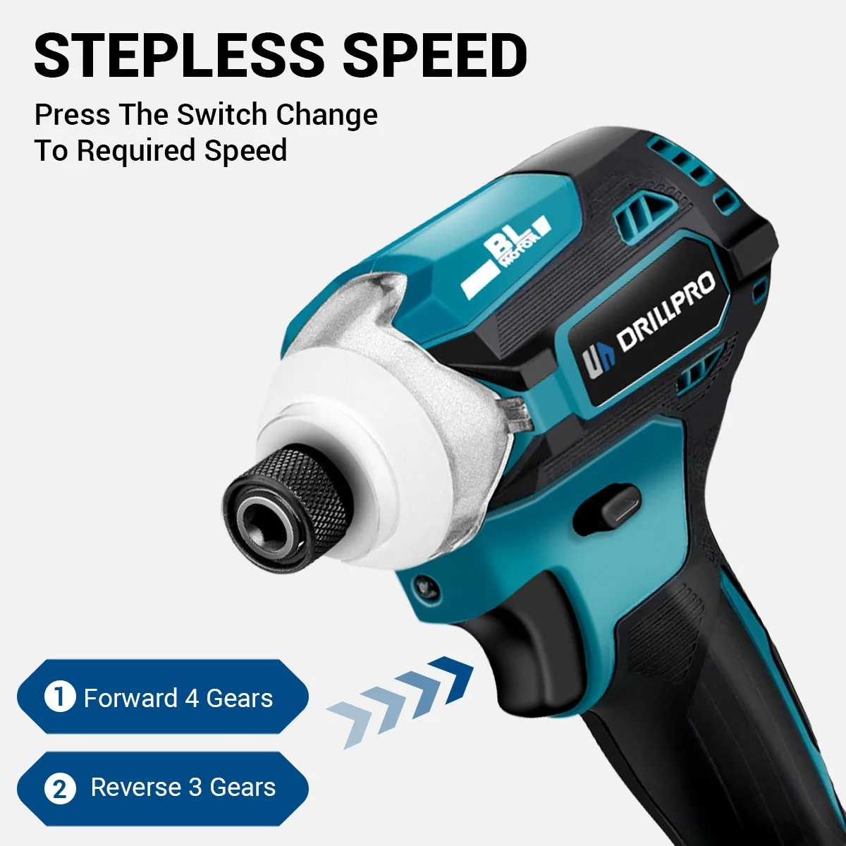 Drillpro 1/4 дюйма 4-скоростная Беспроводная бесщеточная электрическая дрель