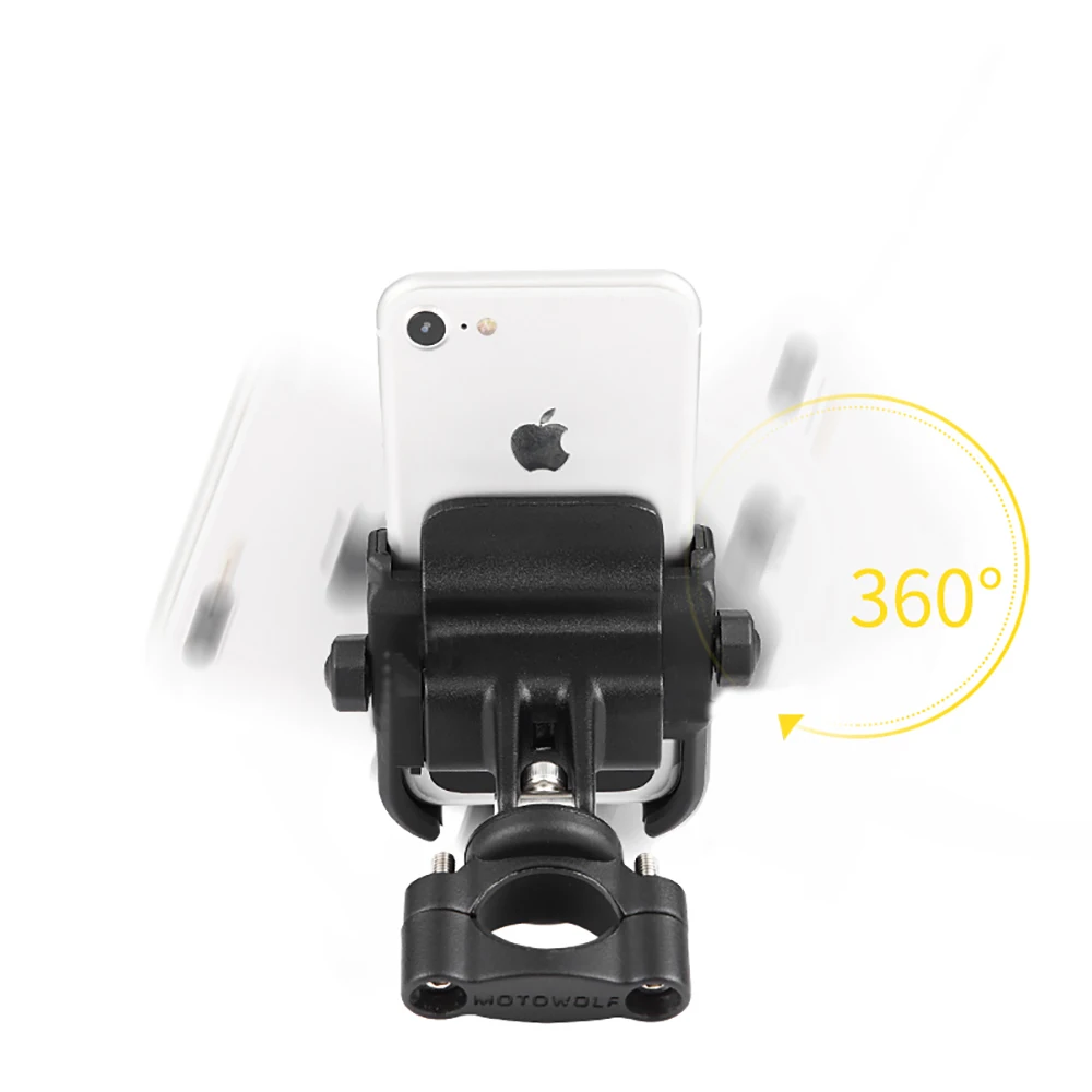motowolf universal motor bike bicycle motorcycle cell phone holder phone 360 degrees rotation support bracket stand for iphone free global shipping