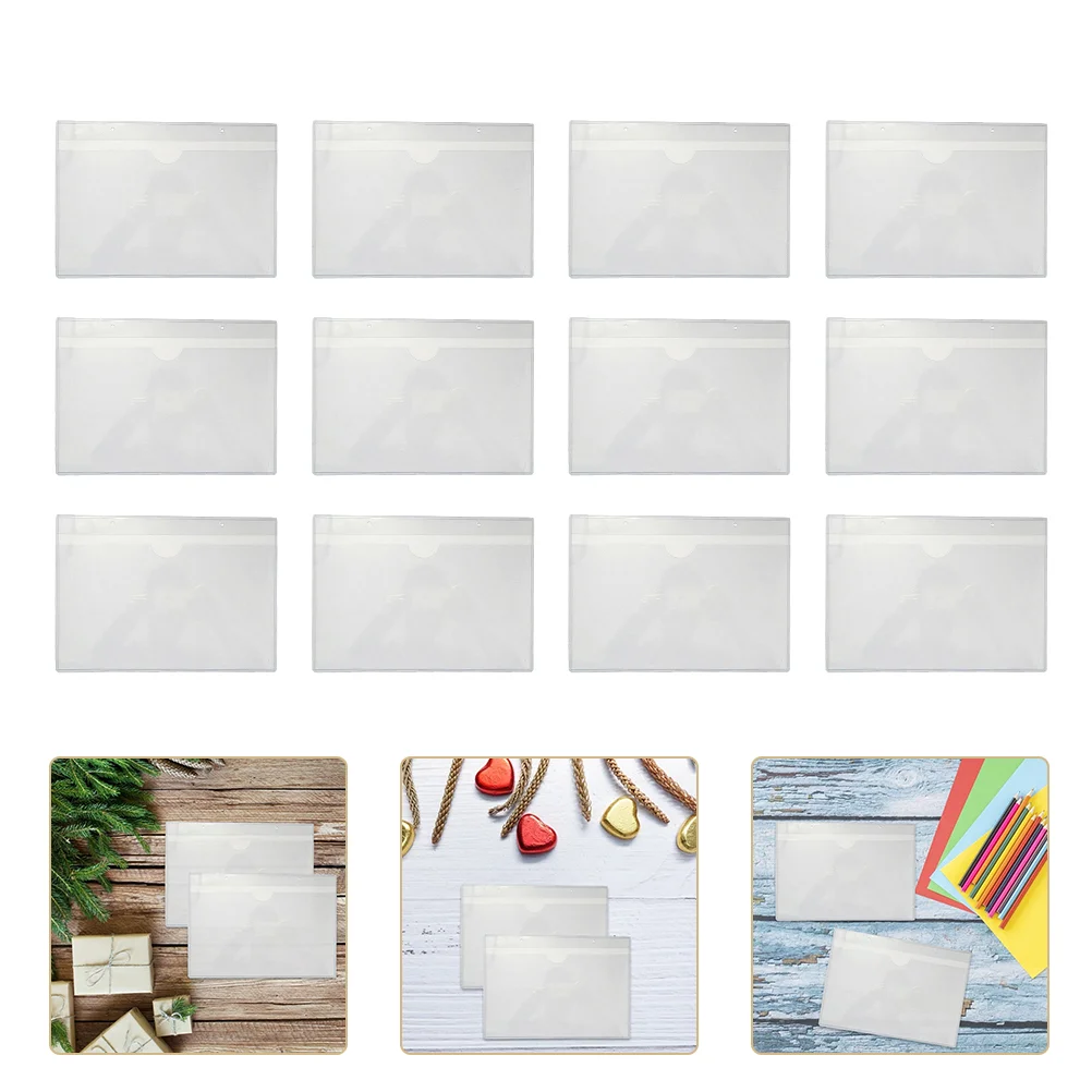 

20pcs Top-open Holder Self-adhesive Holder Library Pockets