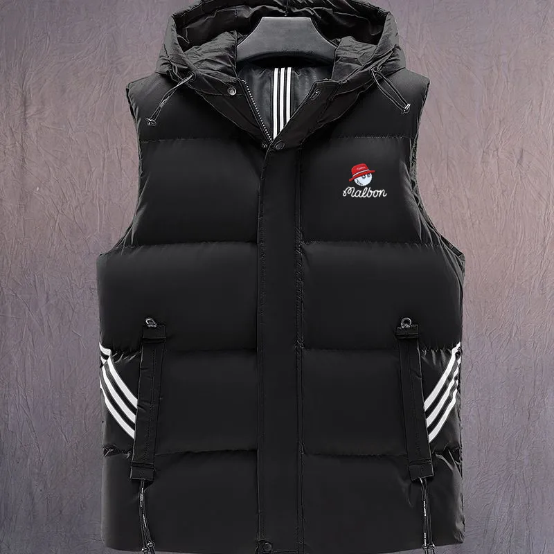 Autumn Winter Men Golf Vests Jacket Men's Golf Clothing Sleeveless Down Top Lightweight Men's Golf Wear Men Horse Windbreak Coat
