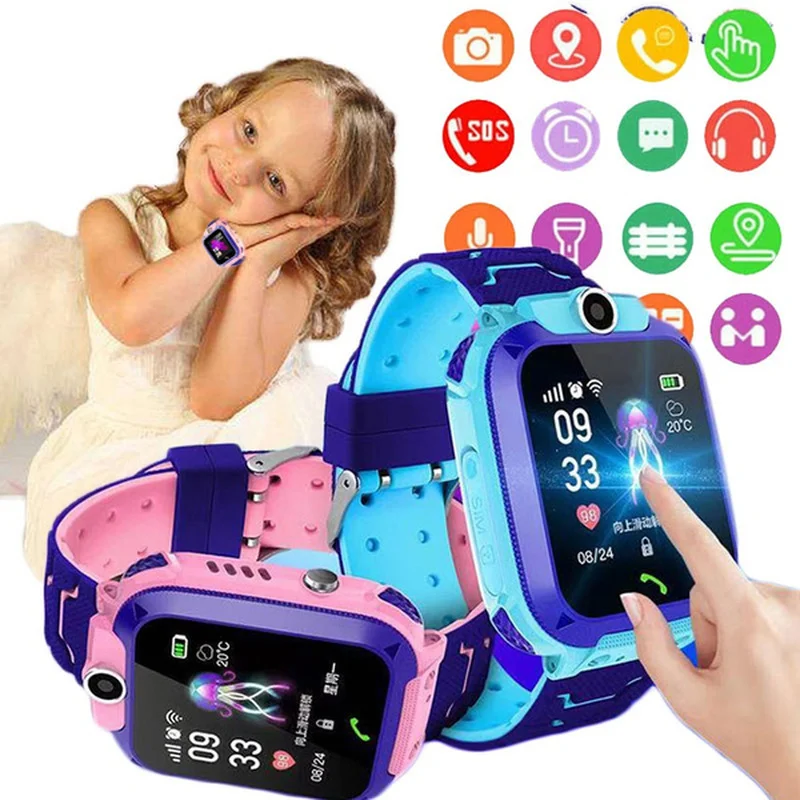 

Q12 Children Smart Watch Smartwatch for Boys Girls with Sim Card Photo Waterproof IP67 Gift for IOS Android Kids Phone Watches
