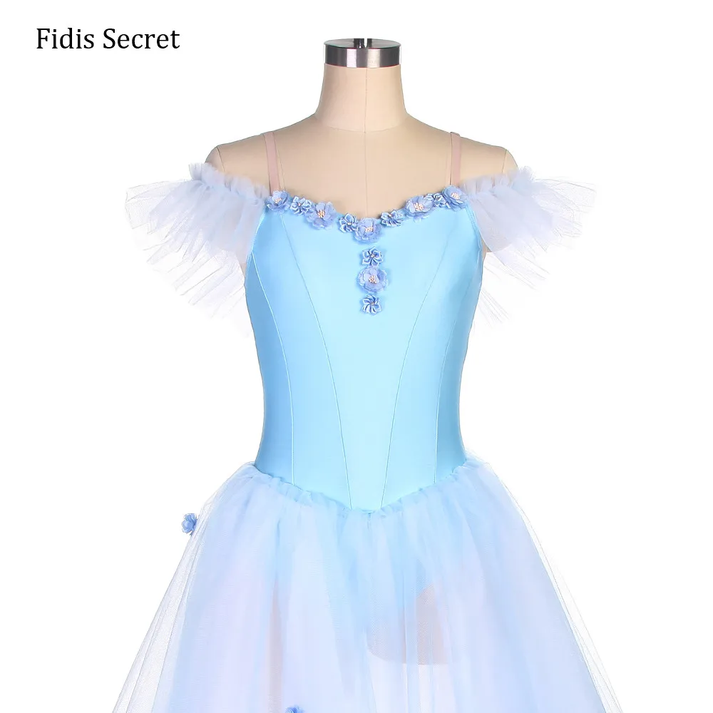 Женское небесно-голубое танцевальное платье сценическая одежда балетное