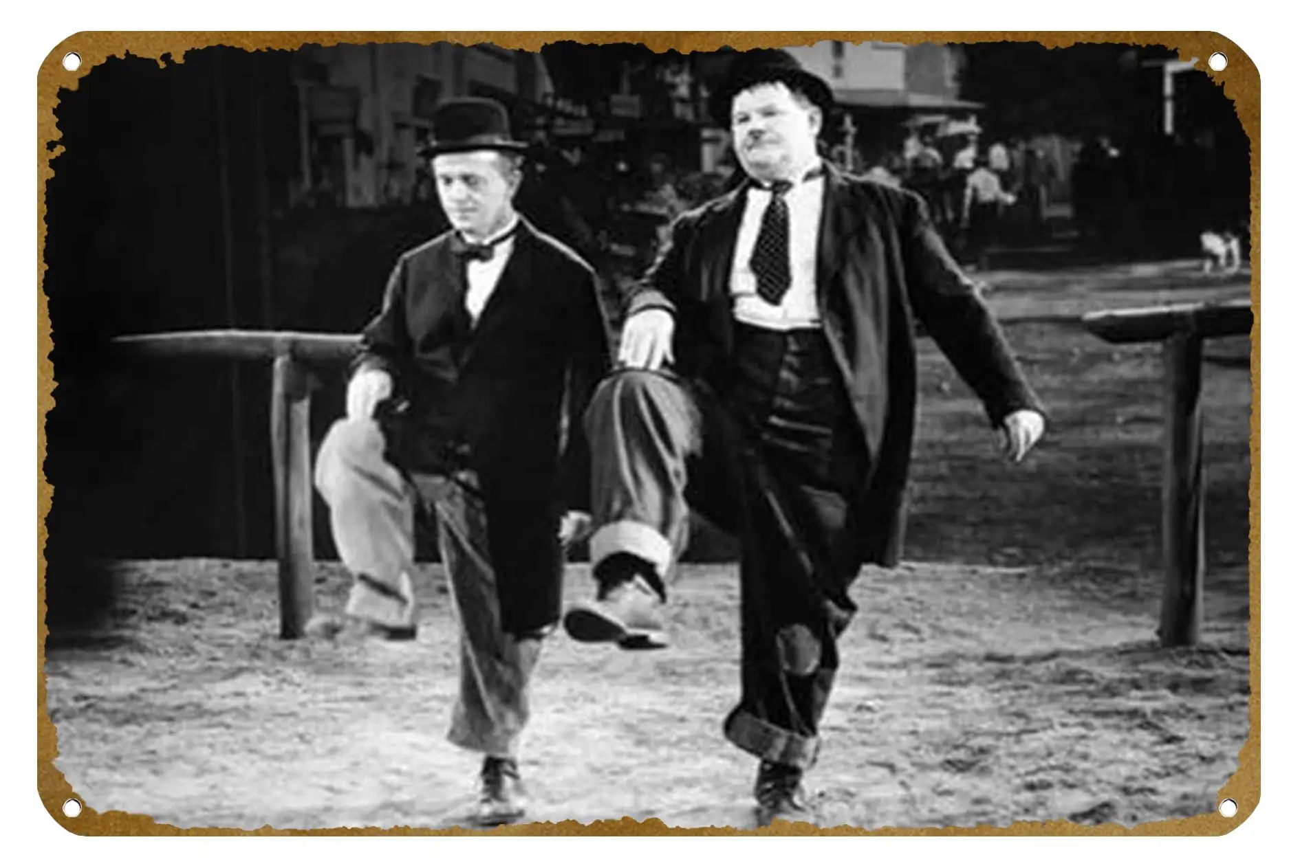 Way Out West Stan Laurel Oliver Hardy 1937 год постер винтажный металлический жестяной знак логотип