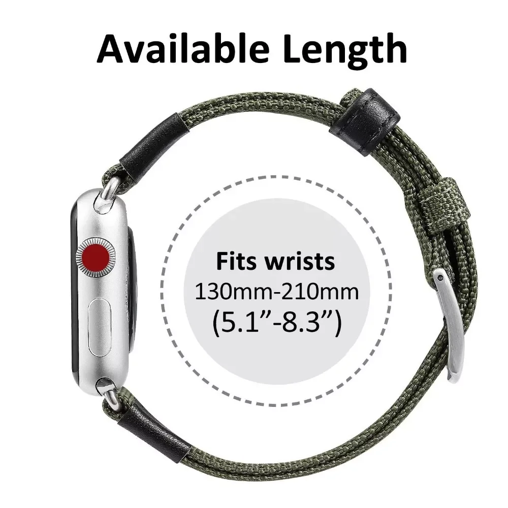Sport Nylon Strap for Apple Watch Band 40mm 44mm Band Replacement Bands 38mm 40mm For iWatch series 6 se 5 4 3 2 1 Canvas Correa