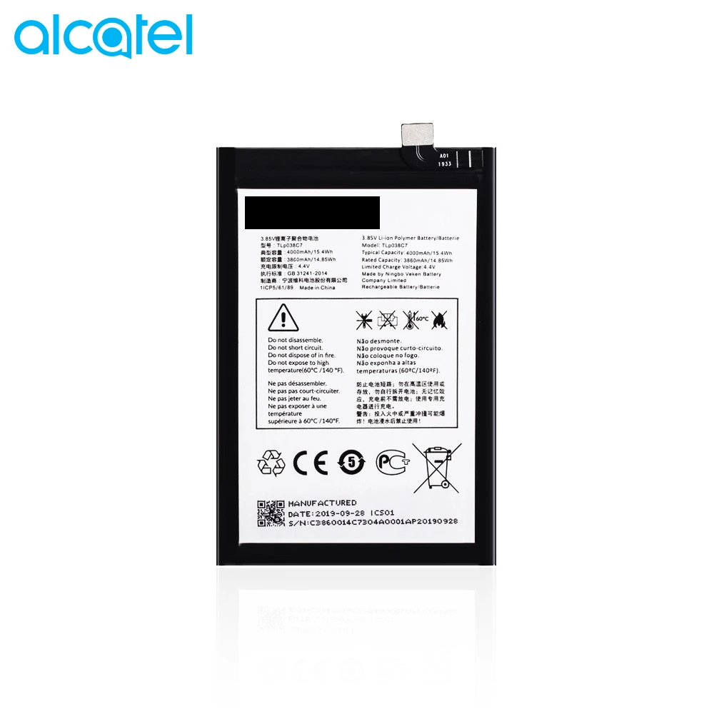 Совместимый аккумулятор для смартфона Alcatel One Touch (3 8 в 4000 мАч TLp038C7) | Мобильные