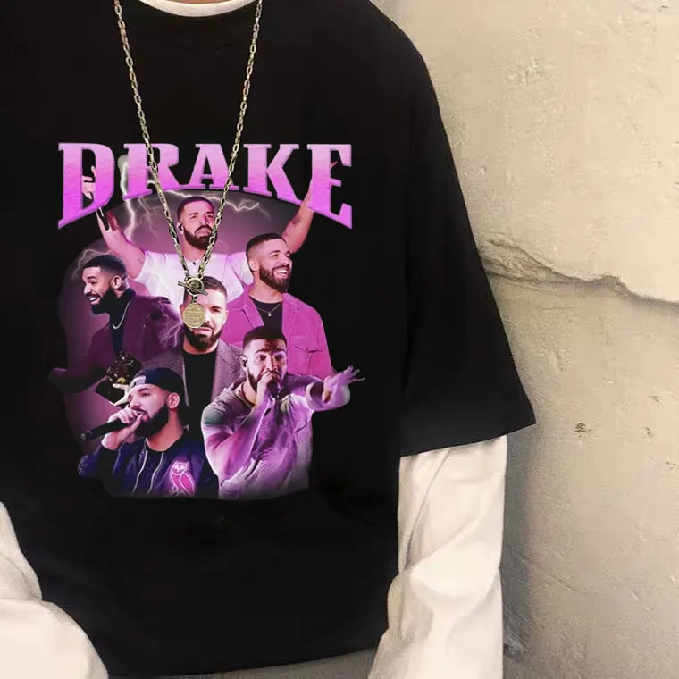 

Fashion Rapper Drake Graphics Print Tshirt Mens Summer Casual T Shirts Hipster Hip Hop Trend Tee Shirt Unisex Regular Streetwear