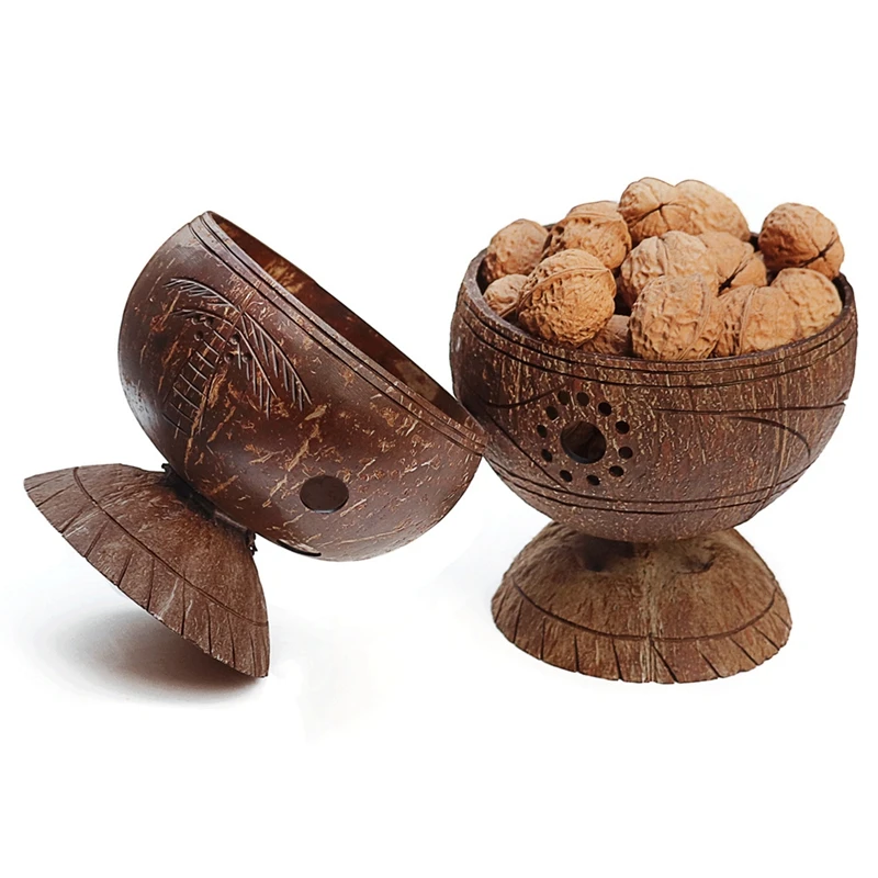 

Candle Coconut Shell Cup,Coconut Cup Bowl,Coconut Shell Fruit Beer Coffee Cold Drink Cup Wooden Bowl Tableware Kitchen