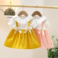 girls dress summer new baby long sleeve skirt years old fake two pieces korean princess dress baby girl clothes