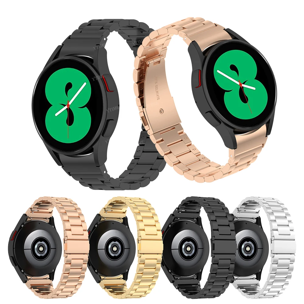 

No Gaps Stainless Steel Band For Samsung Galaxy Watch 4 Classic 46mm 42mm/Watch4 44mm 40mm Wrist Strap Curved End Metal Bracelet