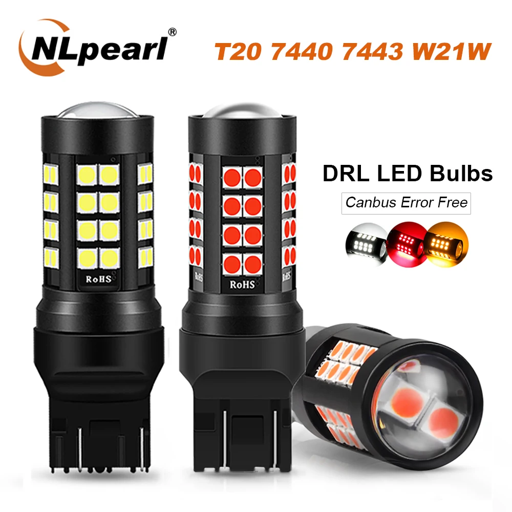 

NLpearl 1x T20 W21/5W 7443 7440 W21W LED Canbus Light For Lada Kalina Granta Vesta DRL LED Bulbs Turn Signal Lamp Super Bright