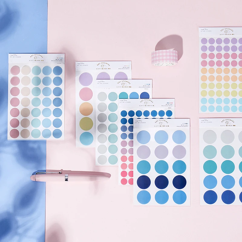 

Decor 120pcs dot Morandi earth color scrapbook album photo wall journal project making happy card decoration sealing stickers