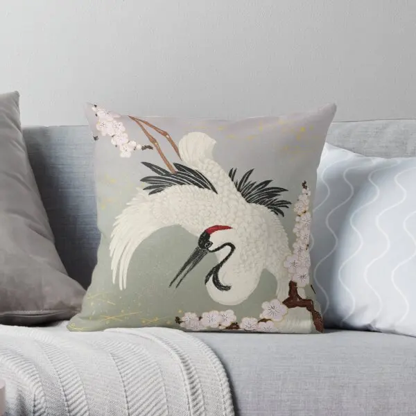 

Japanese Crane Printing Throw Pillow Cover Waist Throw Fashion Home Car Wedding Square Sofa Decorative Bed Pillows not include