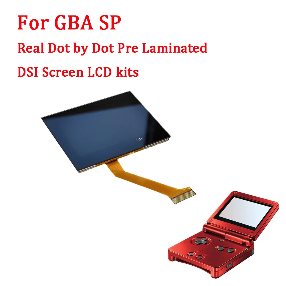 DSI V3 Pre-Laminated LCD Screen Kits Replacement for GBA SP Real Physical Dot By Dot DSI Highlight Brightness LCD Kits For GBASP