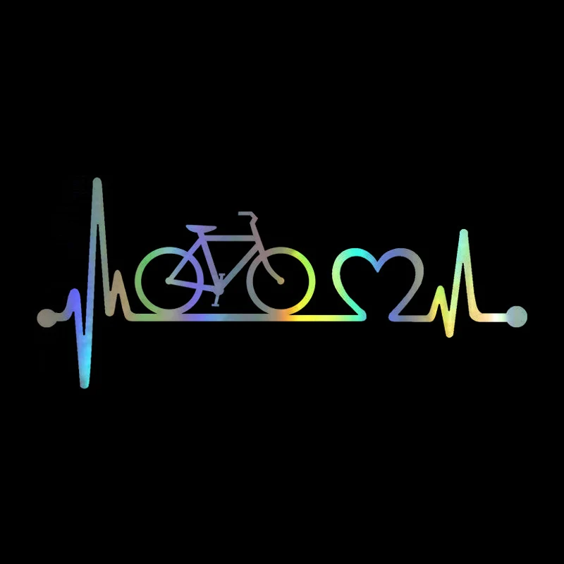 

Jpct creative and interesting 3D bicycle heartbeat lifeline decal for automobile and motorcycle waterproof sticker, 18cm*8cm
