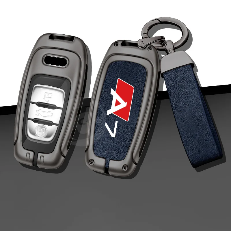 

Zinc Alloy Car Key Case Cover for Audi A7 C8 4g 360 Degree Full Bag Protection Keychain Keyless Buckle Interior Accessories