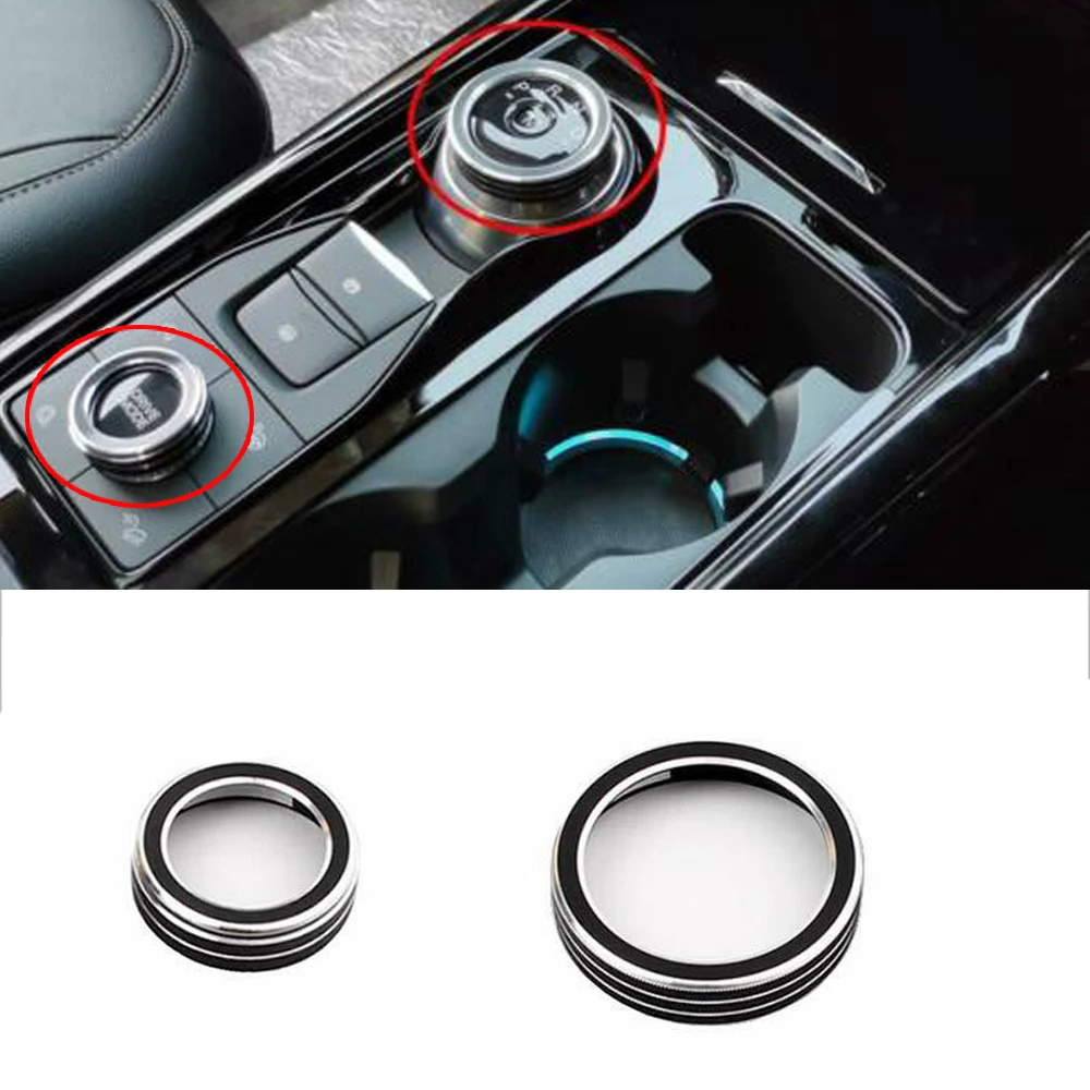 2pcs/set  Red Interior Gear Shift Panel Knob Decoration Trim For Ford Explorer 2020 Automotive Interior Sticker
