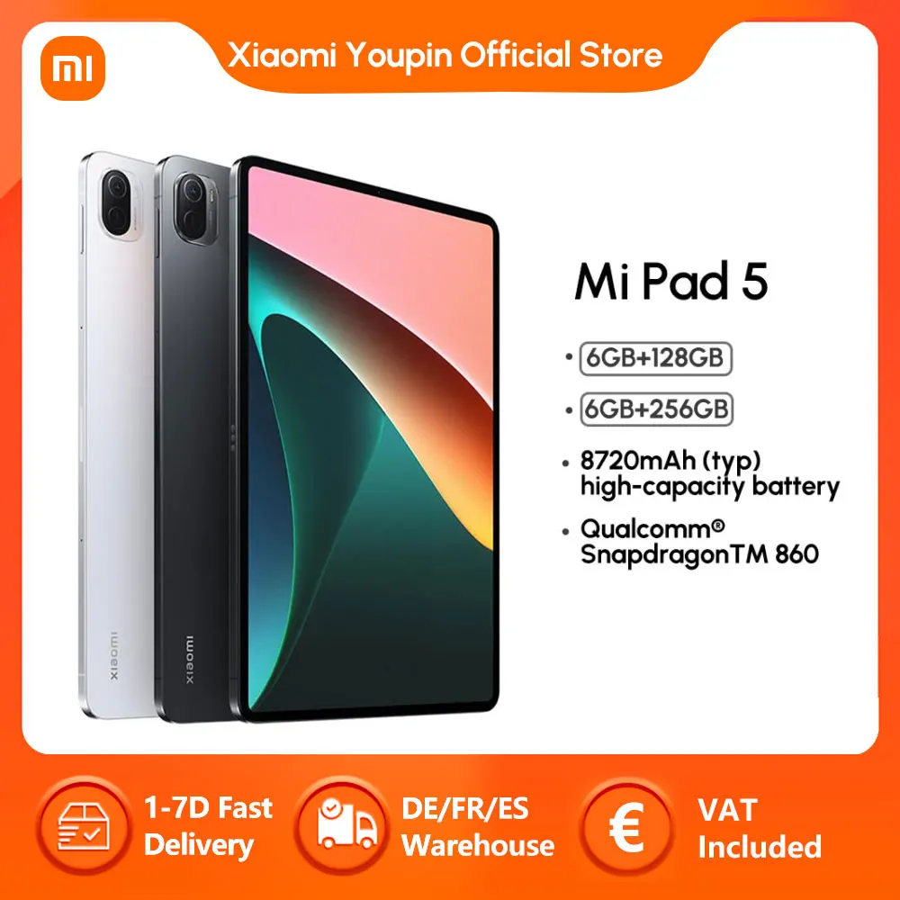 Глобальная версия Xiaomi Pad 5 11 ''планшеты 6 ГБ 256 Bluetooth Mi WQHD + 120 Гц - Цена: 32154.18
