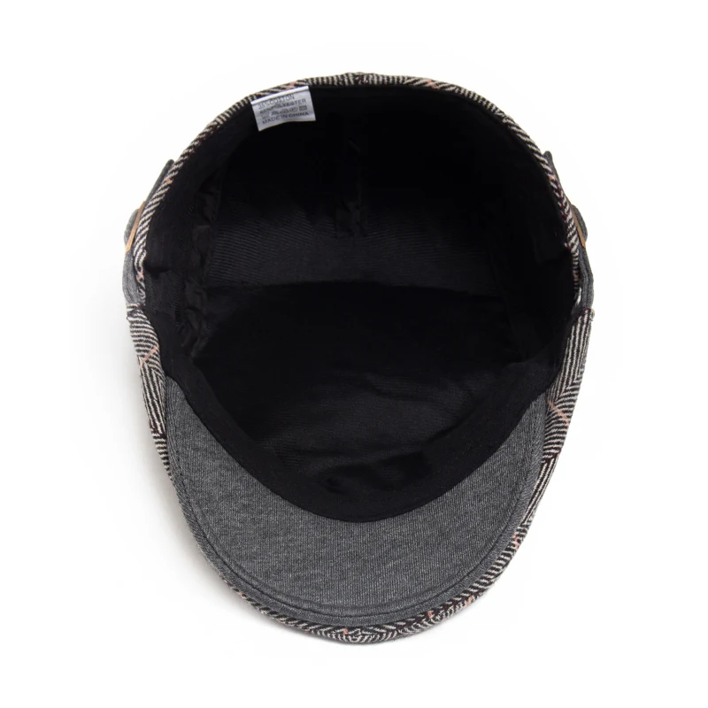 Осень-зима мужской берет женская шапка клетчатые хлопковые береты с узором