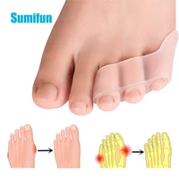 5pairs silicone gel toe straightener protector pain relief toe protector little toe bunion foot care tool three hole protector