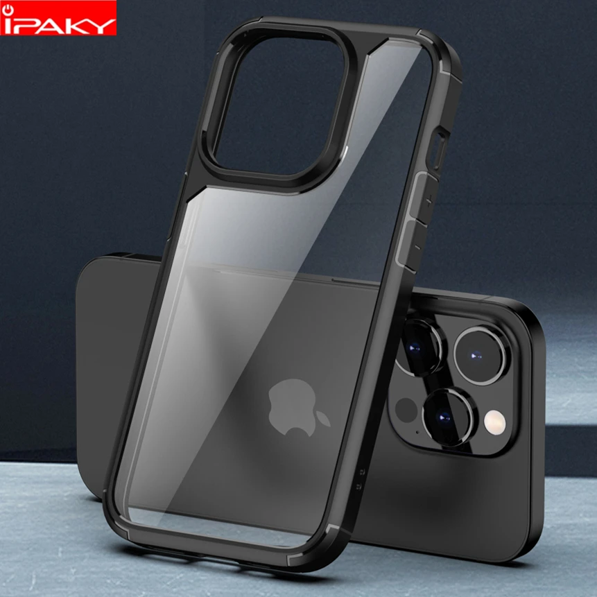 

IPAKY for iPhone 14 Case 14 Pro 14 Plus Case Simple Armor Clear Transparent Airbags Shockproof Cover for iPhone 14 Pro Max Case