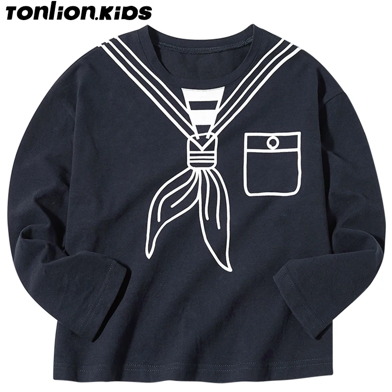 

TON LION KIDS Spring 2022 Girls Printed Long Sleeve T Shirt Jacket Crew Neck Casual Coat for Girls 5 To 12 Years Old