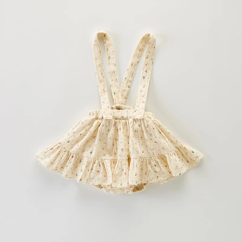 

2023 New Summer Cotton Baby Girl Bodysuit Cute Ruffle Girls Suspender Skirt Bodysuit 3 To 36 Months Baby Clothing Baby Romper