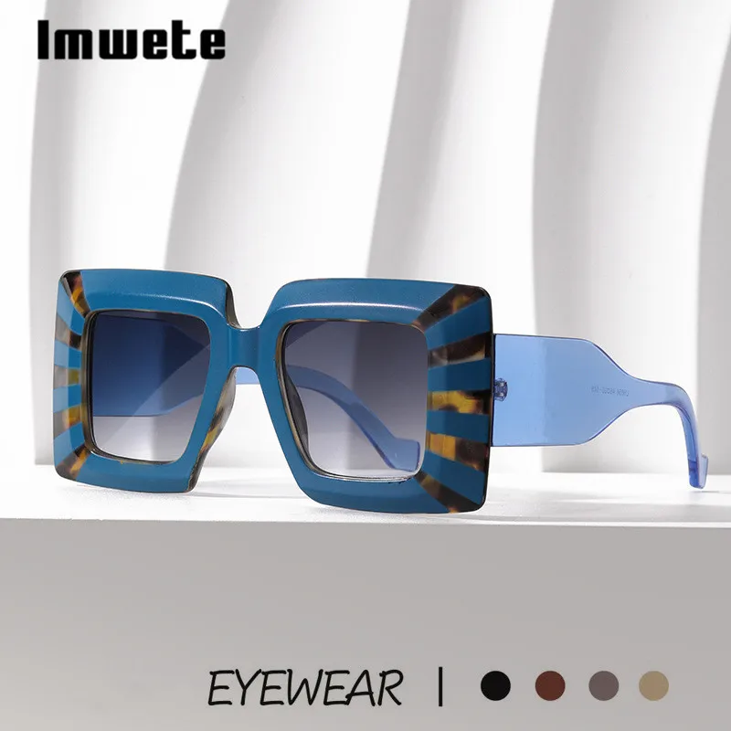 

Imwete 2023 Fashion Oversized Sunglasses Women Men Square Sun glasses Luxury Brand Design Vintage Pink Black Eyewear Sexy Female