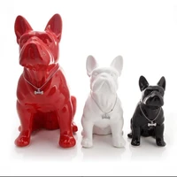 french bulldog dog statue home decoration accessories craft resin animal office table ornament figurine living room sculpture