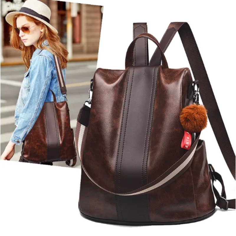 

Fashion Luggage &BagsMulti-Purpose Anti-Theft High Capacity PU Leather Backpack For Women Bag