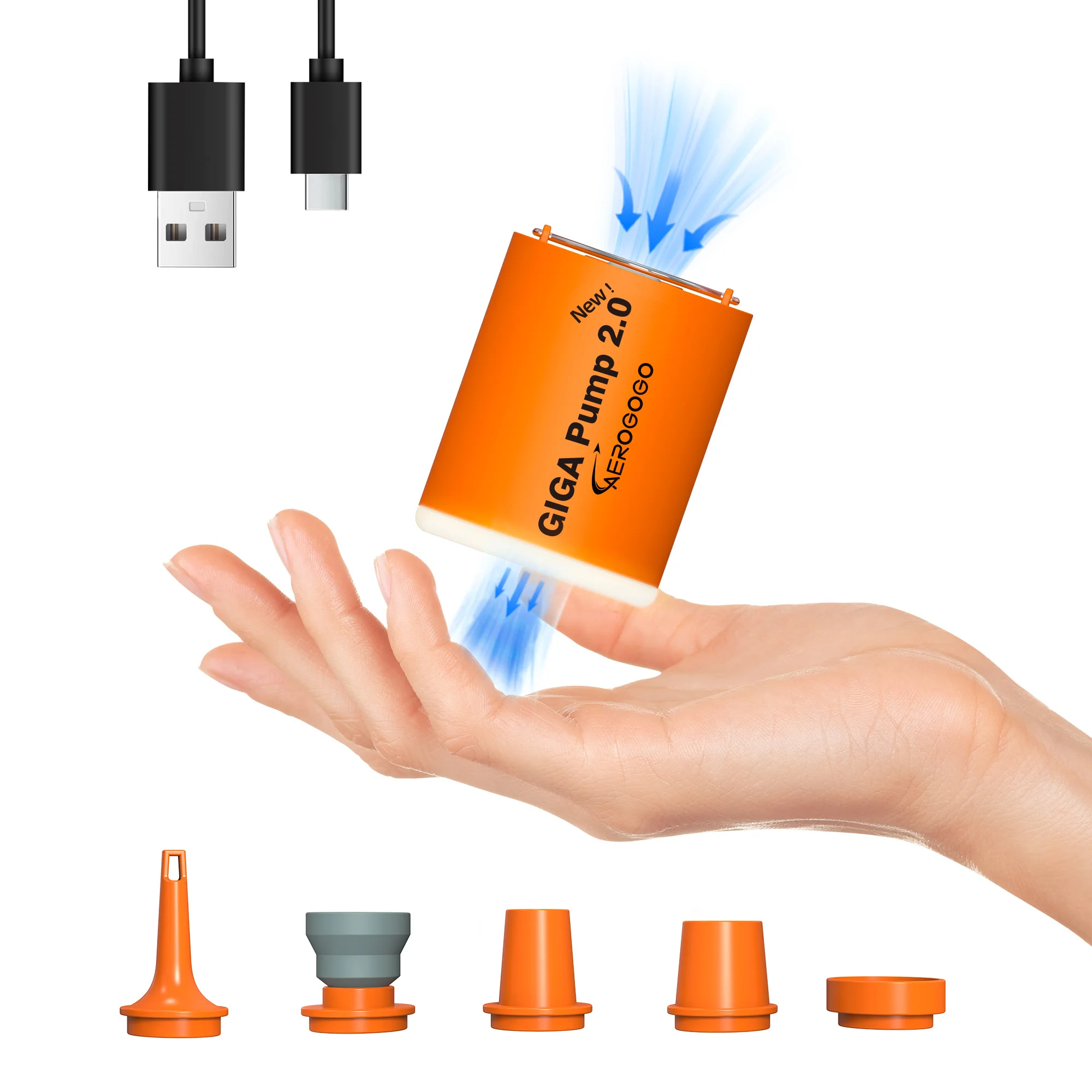 Новый портативный воздушный насос GIGA Pump 2 с кемпинговым фонарем — перезаряжаемый