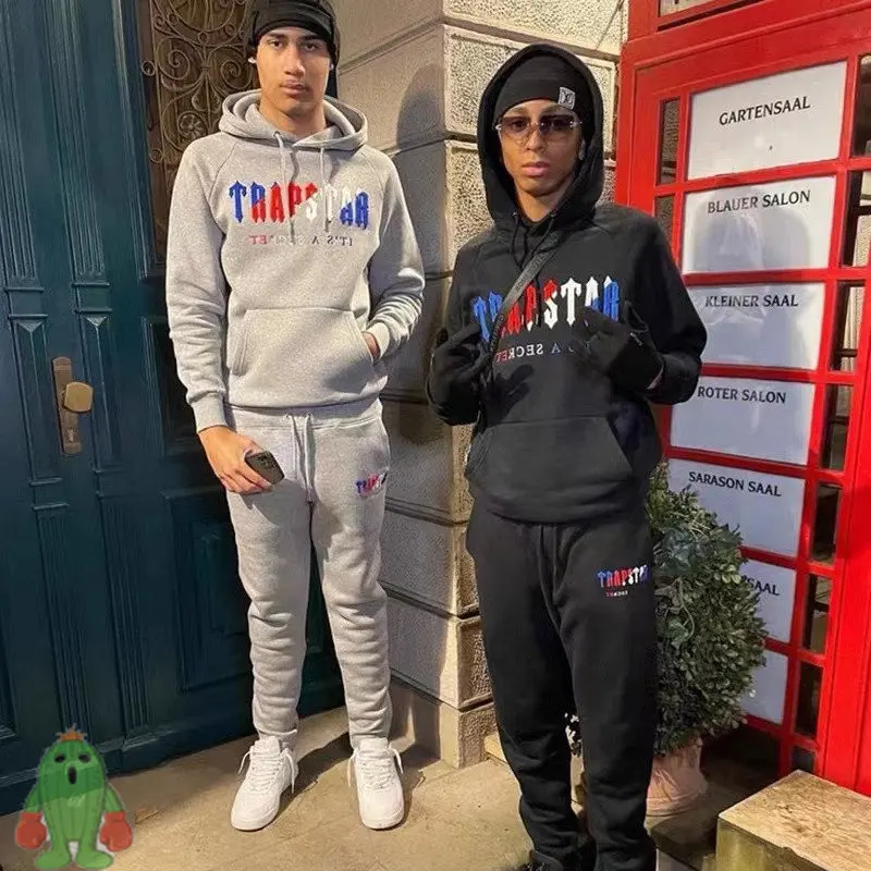 

High Quality Trapstar Tracksuit Embroidery Hoodies Casual Sweatshirt Sweatpants Set Suit