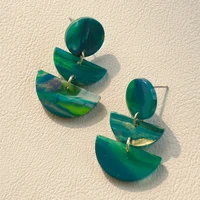 emerald green acrylic earrings mountains lakes forests nature fashion unique jewelry beauty protection trendy ear accessories