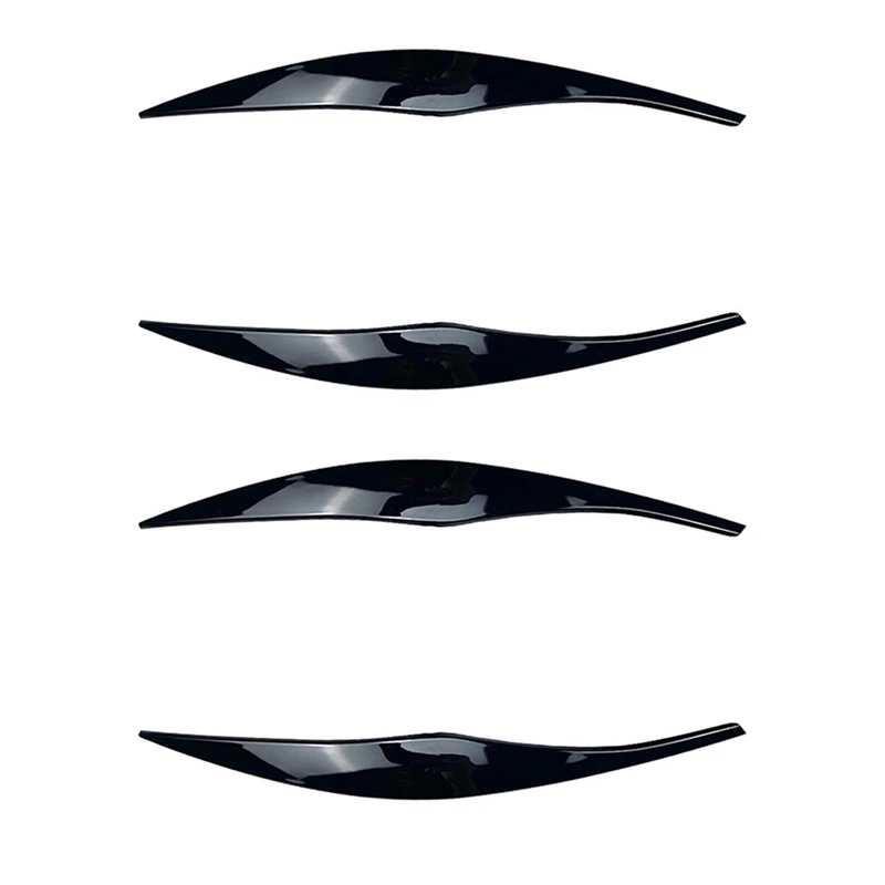 

4X Car Glossy Black Headlights Eyebrows Eyelids Cover Eyelash Head Light Stickers For BMW 3 Series E90 E91 320I 05-12