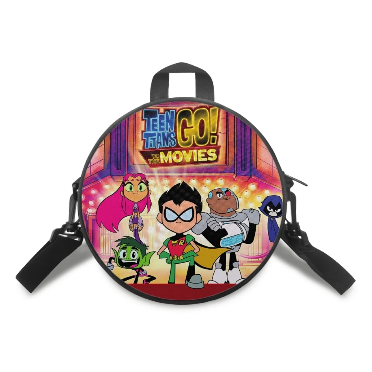 

HaoYun Cartoon Kids Round Shape School Book-Bags Teen-Titans-GO Pattern Girls Bags 3D Anime Deisgn Kindergarten Shoulder Bags