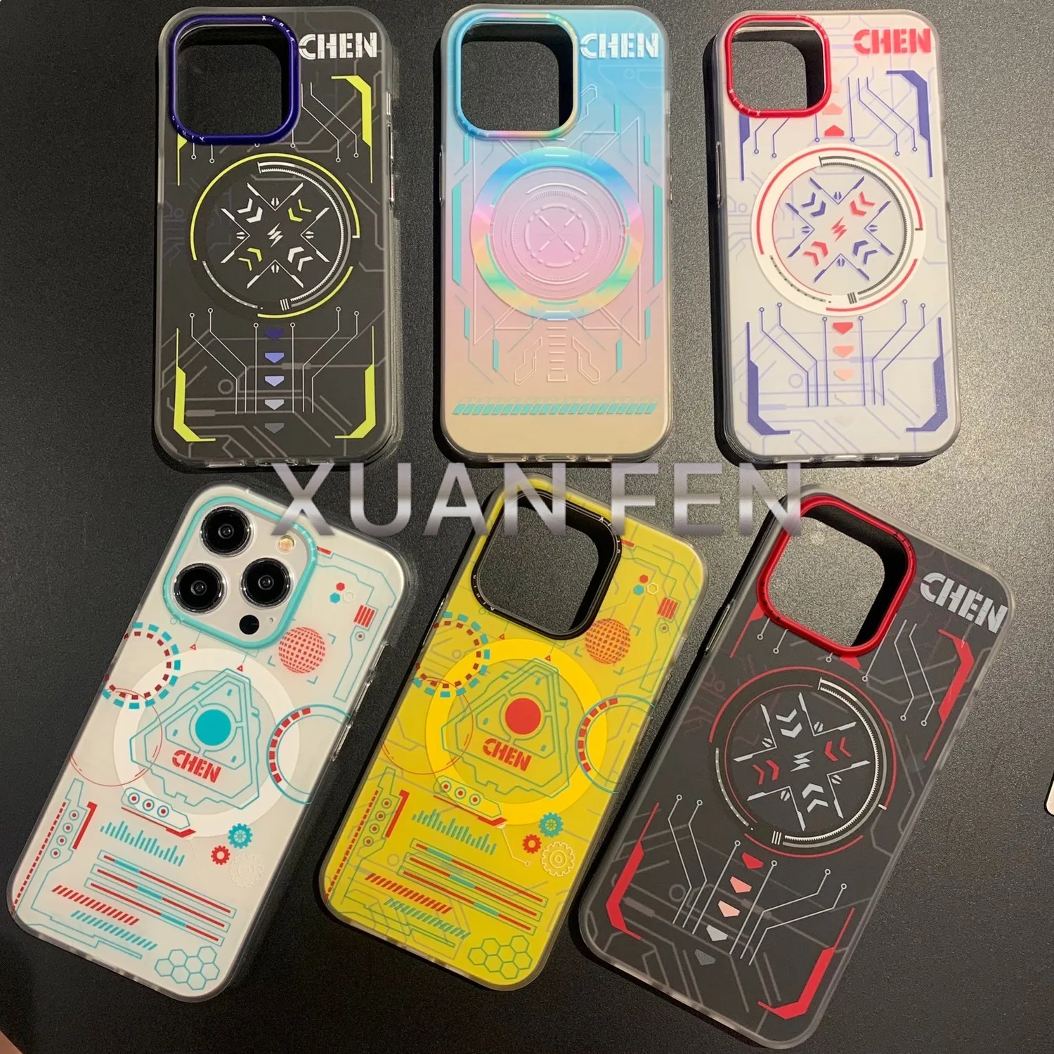 

phone case For iphone 12 13 14promax plus pro Personality Super cool Mecha Wind Magnetic suction anti-fall phone case