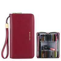 Womens Long Zipper Wallet Genuine Leather Wallets for Women RFID Blocking Clutch Bag Credit Card Holder Bag Purses Wallet Men