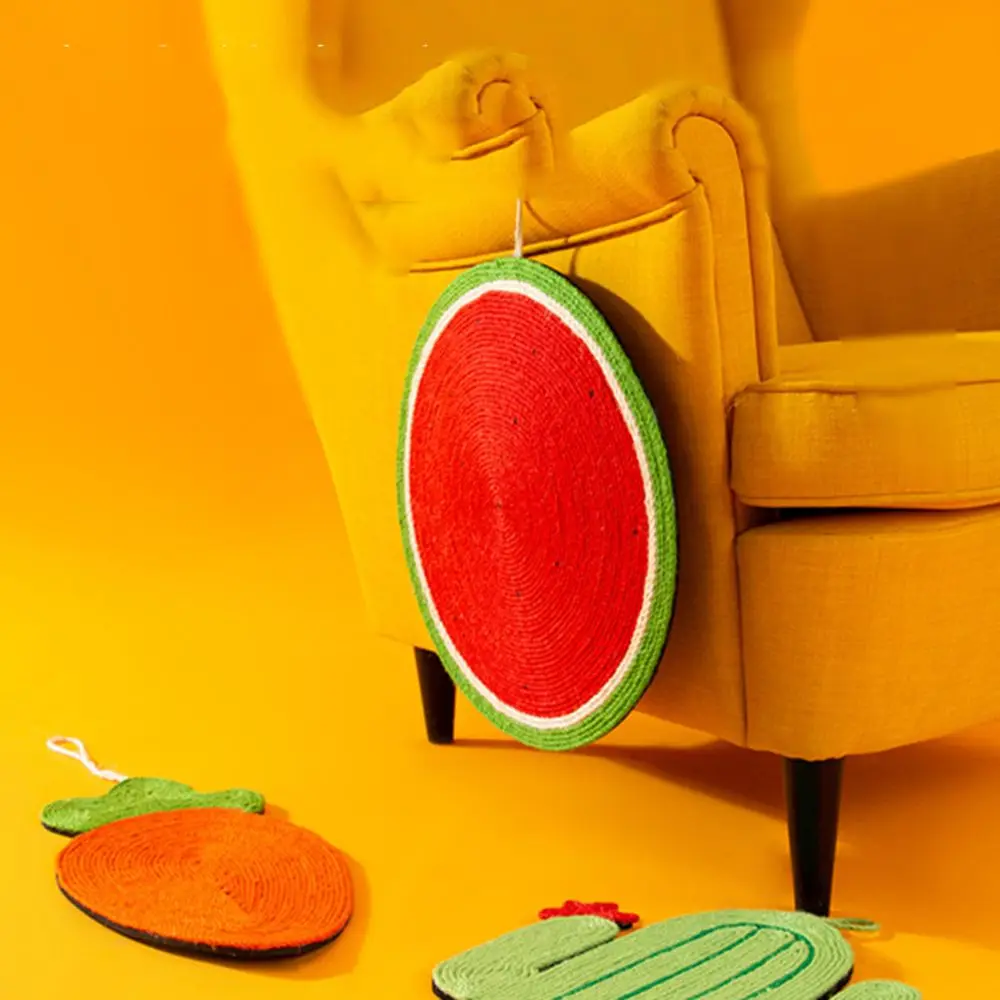

Natural Carrot Watermelon Mat Sisal Scratcher Cat Sisal Pad Cactus Cat Scratcher