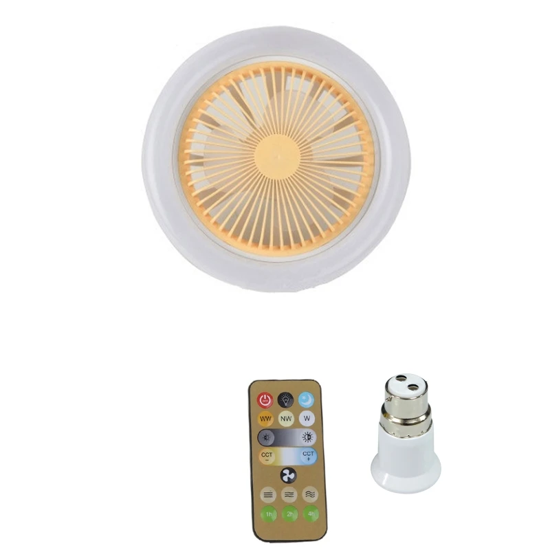 

Ceiling Fans with LED Light 3-Blade Smart E27 Lamp Head Fan Lamp with B22 to E27 Adapter for Bedroom Office AC 86V-265V