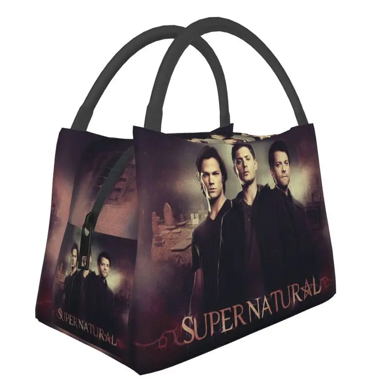 

TV Show Supernatural Insulated Lunch Bag Resuable Winchester Brothers Cooler Thermal Lunch Tote Box For Women School Food Bags