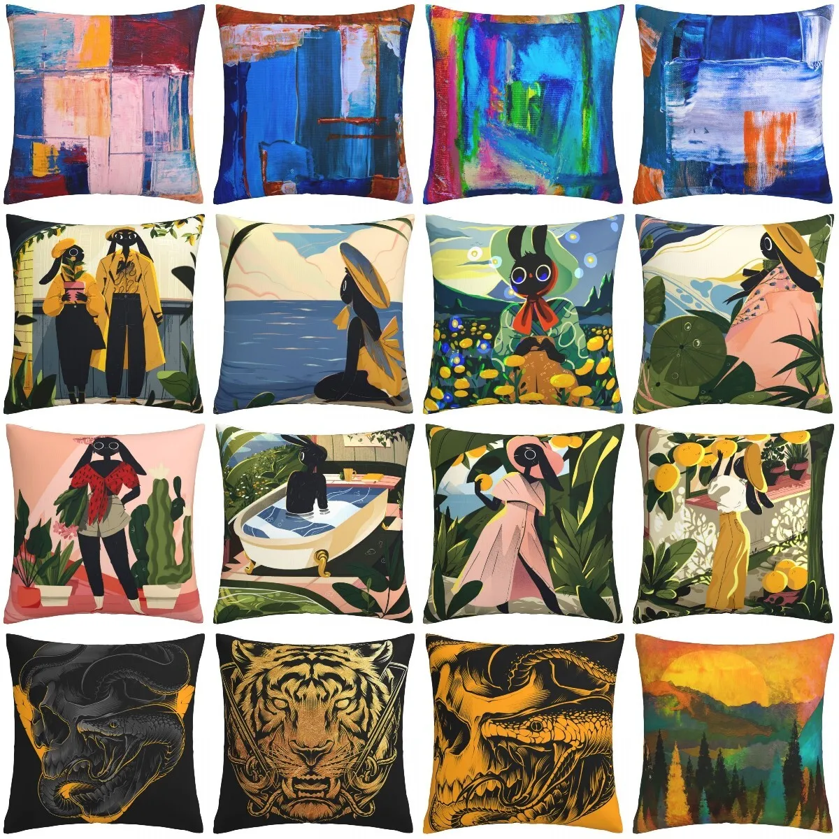 

Painting Illustration Style Hug Pillow Cases 40x40 Customizable DIY Printing Cushions Pillowcases for Pillows Decor Home Cover