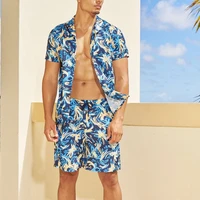plus size two piece sets pring short sleeved hawaiian shirt thin beach sports shorts y2k summer clothes for men suit tracksuits