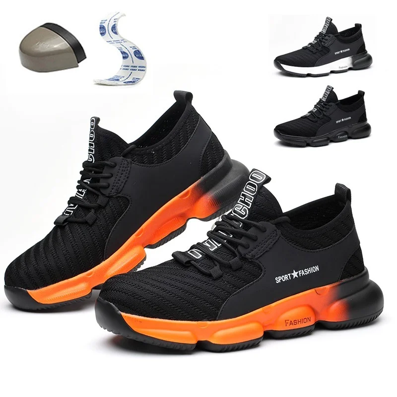

New Men's Steel Toe Safety Boots Indestructible Shoes Men Sneakers Anti-smashing Anti-puncture Work Shoes Large Size Hiking Boot