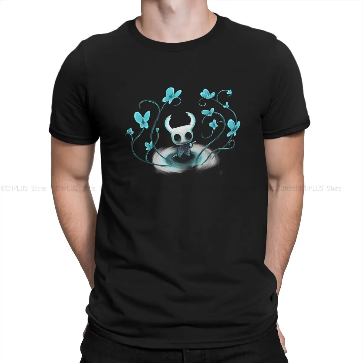 

Hollow Knight Game Creative TShirt for Men Fashion Round Neck T Shirt Distinctive Gift Clothes Streetwear