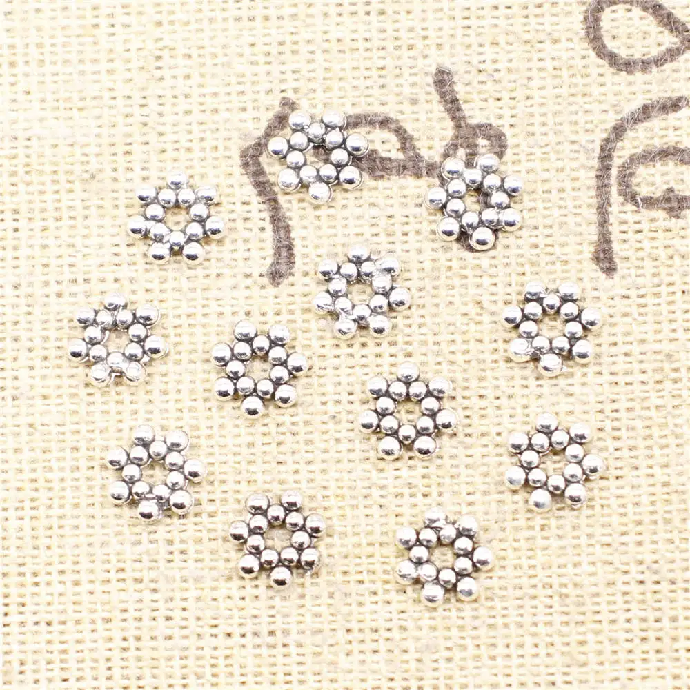 

Аксессуары для женских ювелирных изделий, 7x7 мм, античное серебряное покрытие, 100 штук